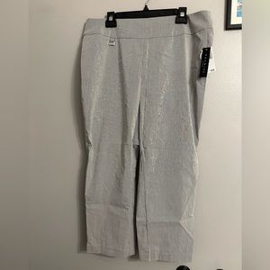 Women’s size 1X slacks, gray and white very thin stripes. New with tags!